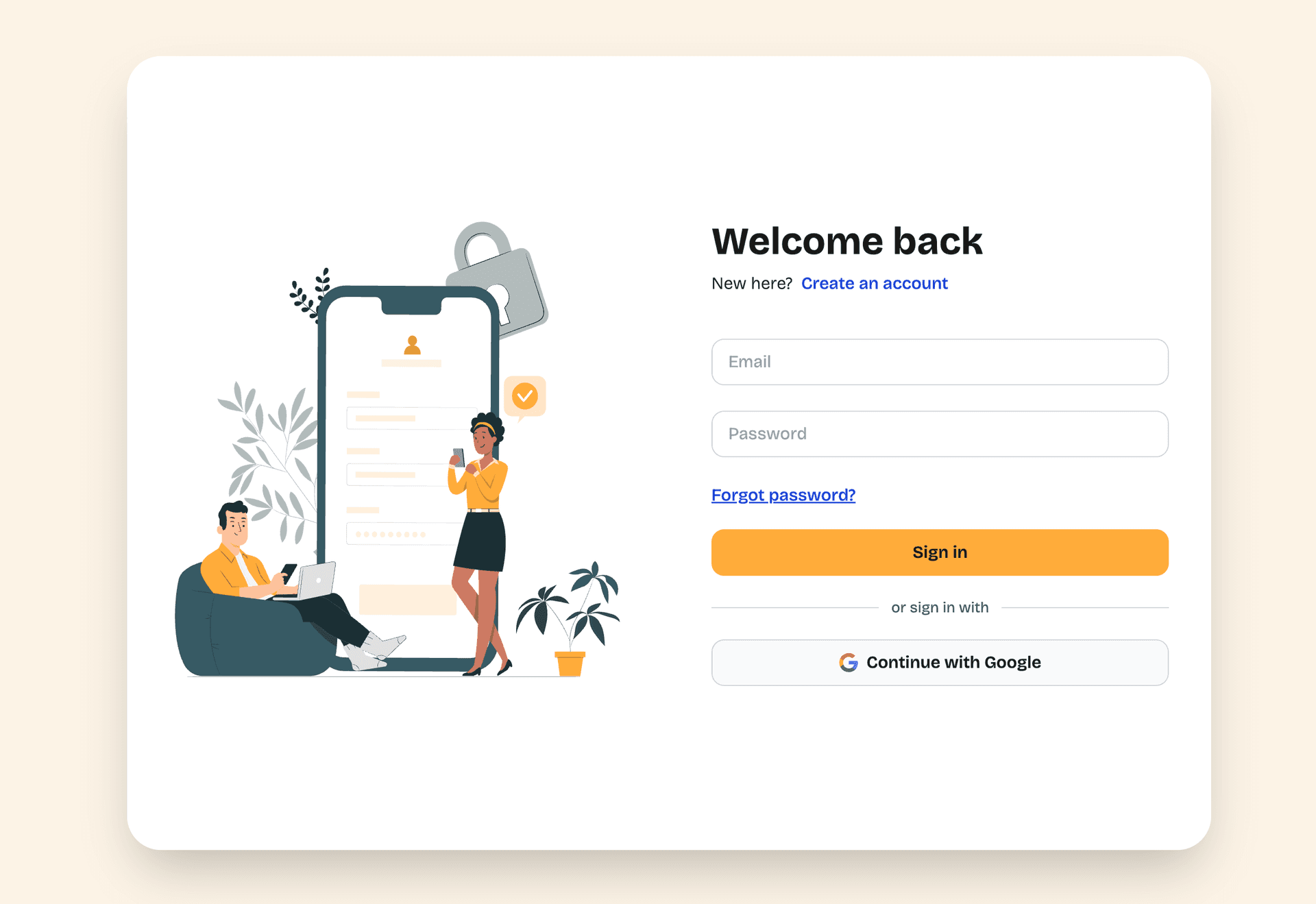 Oktoprism sign-in page with email and Google login